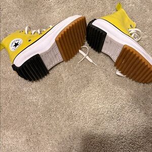 Converse Kids Yellow High-Top Sneakers with Black Soles